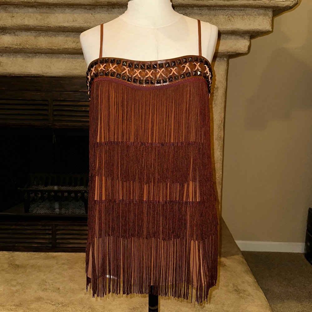 Boston Proper Embellished Fringe Tank Top Size M